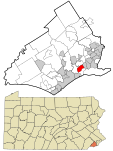 Delaware County Pennsylvania incorporated and unincorporated areas Ridley Park highlighted